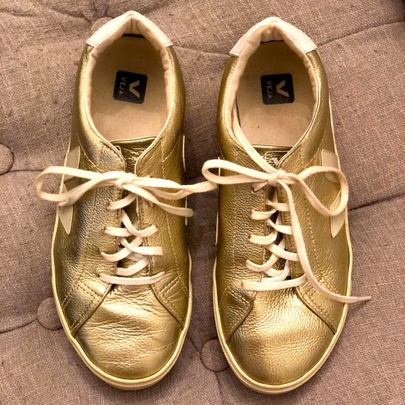 gold veja sneakers